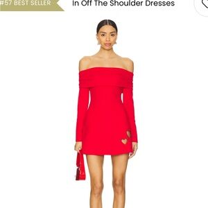 Elegant Red Off-Shoulder Dress